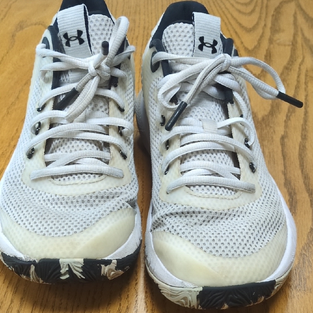 Under Armour Cream and Black Athletic Shoes